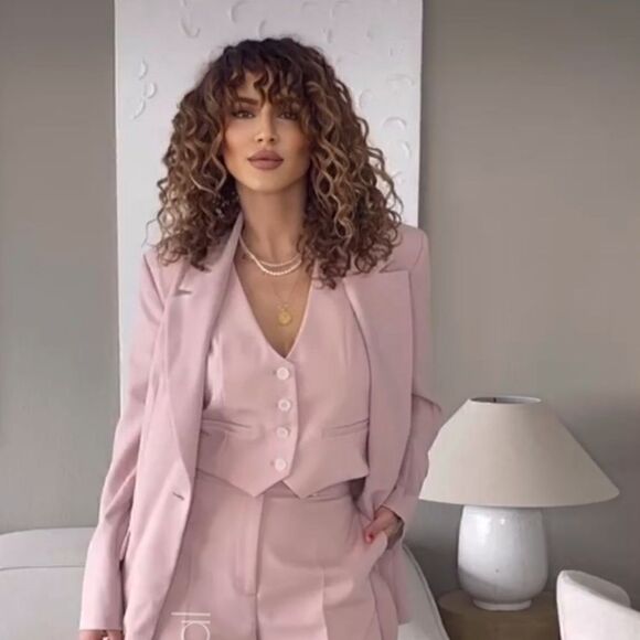 ZARA TAILORED SHORT WAISTCOAT PINK TOP VEST - Picture 1 of 11